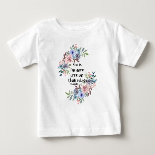 T-shirt Pour Bébé Elle est bien plus Précieuse que Rubies (Devant)