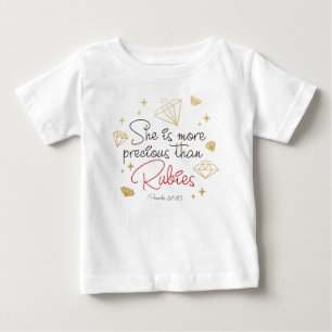 T-shirt Pour Bébé Elle est plus précieuse que la combinaison de
