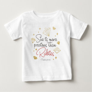 T-shirt Pour Bébé Elle Est Plus Précieuse Que Le Bodysuit Rubies