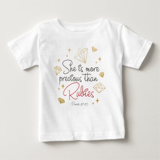 T-shirt Pour Bébé Elle Est Plus Précieuse Que Le Bodysuit Rubies (Devant)