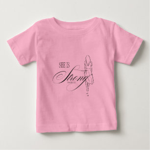 T-shirt Pour Bébé Elle est Proverbes forts 31:25