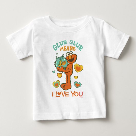 T-shirt Pour Bébé Elmo tenant son poisson rouge (Devant)