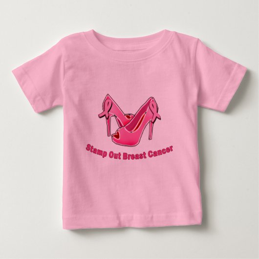 T-shirt Pour Bébé Emboutissez les stylets de cancer du sein (Devant)