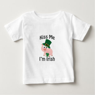 T-shirt Pour Bébé Embrasse-moi Je suis Irish Pig