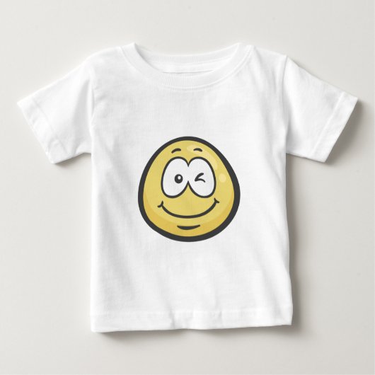 T-shirt Pour Bébé Emoji : Cligner de l'oeil le visage (Devant)