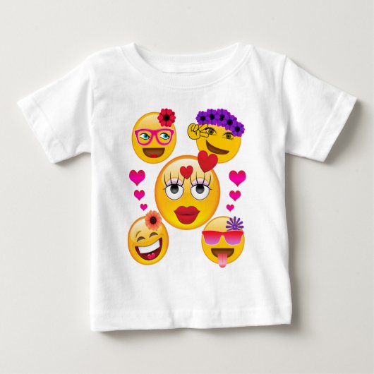 T-shirt Pour Bébé Emoji mignon fait face pour des enfants et des (Devant)