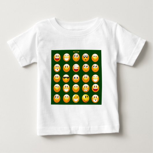 T-shirt Pour Bébé émoticône vert foncé (Devant)