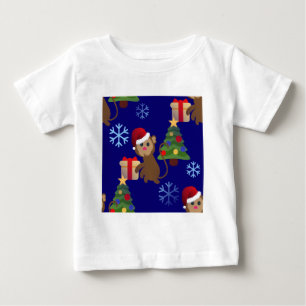 T-shirt Pour Bébé Émotion de singe de père Noël