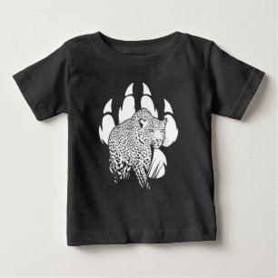 T-shirt Pour Bébé Empreinte de la Panthère noire et blanche Concepti
