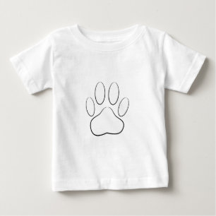 T-shirt Pour Bébé Empreinte de patte blanche