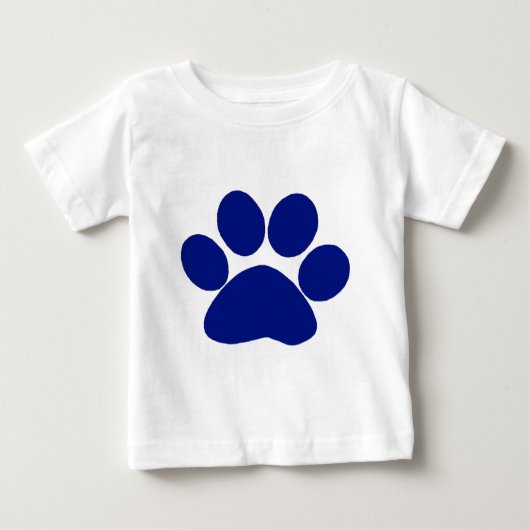 T-shirt Pour Bébé Empreinte de patte bleu de plaid (Devant)