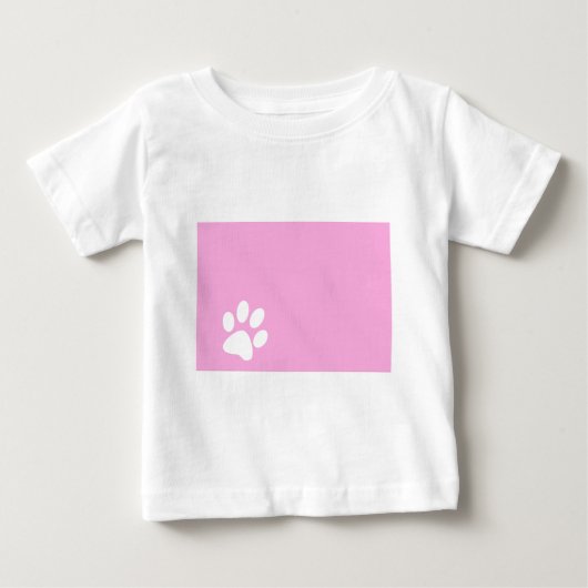 T-shirt Pour Bébé empreinte de patte d'animal rose (Devant)
