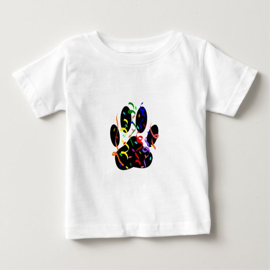 T-shirt Pour Bébé Empreinte de patte De Chien Avec Confetti Et Strea (Devant)