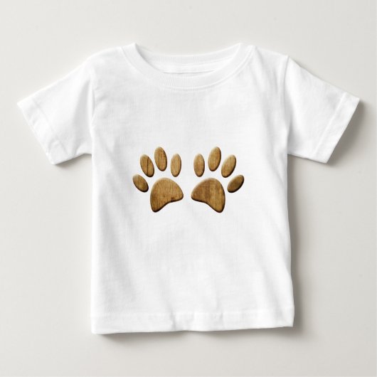 T-shirt Pour Bébé Empreinte de patte de chien de bois (Devant)