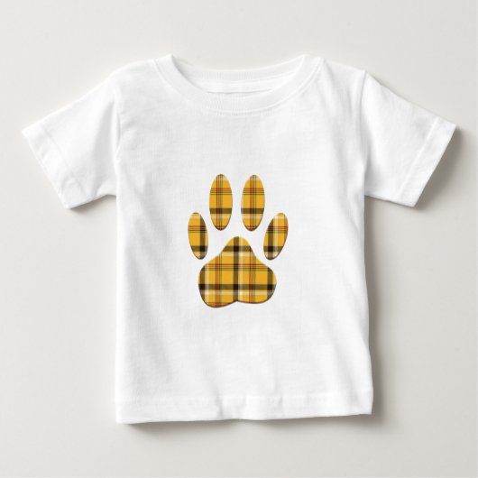 T-shirt Pour Bébé Empreinte de patte de chien Tartan (Devant)