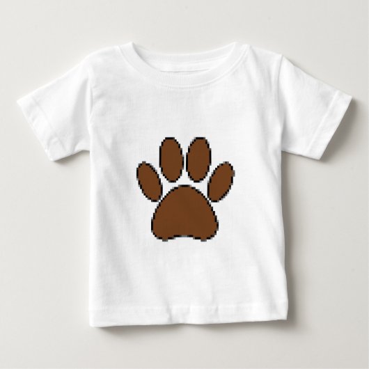T-shirt Pour Bébé Empreinte de patte Pixel Dog (Devant)