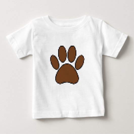 T-shirt Pour Bébé Empreinte de patte Pixel Dog (Devant)