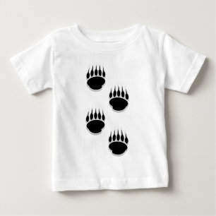 T-shirt Pour Bébé Empreintes de patte d'ours noir