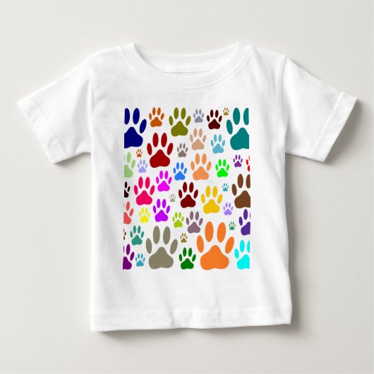 T-shirt Pour Bébé Empreintes de pattes de chiens partout (Devant)