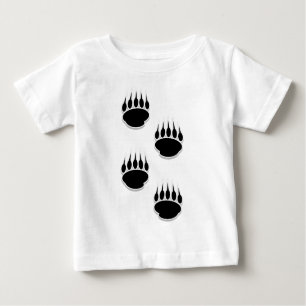 T-shirt Pour Bébé Empreintes de pattes de l'ours noir