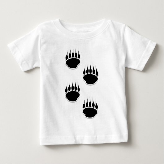 T-shirt Pour Bébé Empreintes de pattes de l'ours noir (Devant)
