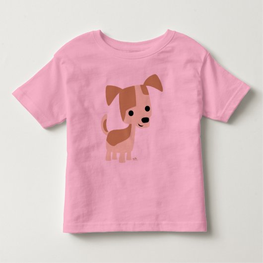 T-shirt pour bébé en caricature pour chien curieux (Devant)