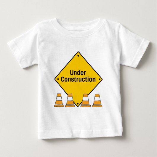 T-shirt Pour Bébé En construction avec des cônes (Devant)