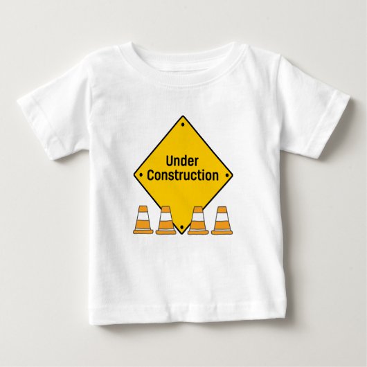 T-shirt Pour Bébé En construction avec le cône (Devant)