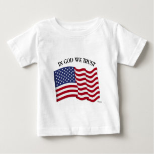 T-shirt Pour Bébé En Dieu nous faisons confiance au drapeau américai