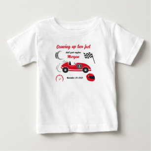 T-shirt Pour Bébé En grandissant deux vite festif rouge voiture de c
