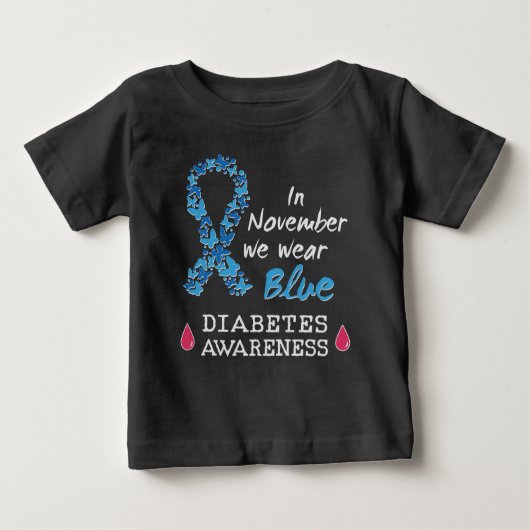 T-shirt Pour Bébé En novembre, nous portons du bleu, Sensibilisation (Devant)