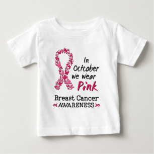 T-shirt Pour Bébé En Octobre nous portons rose Cancer du sein Sensib