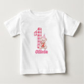 T-shirt Pour Bébé en vichy Giggles & Bouddles En Teddy ! (Devant)