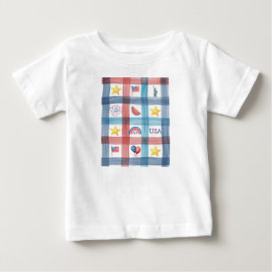 T-shirt Pour Bébé En vichy patriotique Amérique 4 juillet été