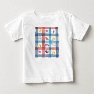 T-shirt Pour Bébé En vichy patriotique Amérique 4 juillet été