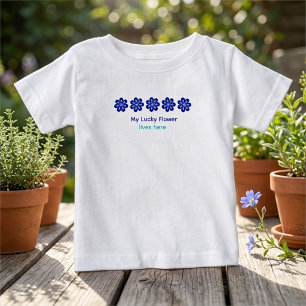 T-shirt Pour Bébé Énergie positive personnalisée Bleu Floral Evil Ey