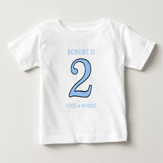 T-shirt Pour Bébé Enfant De 2 Ans Garçon Trop Cool Pour Les Mots (Devant)