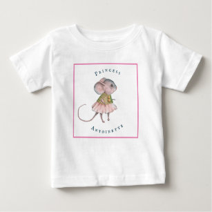 T-shirt Pour Bébé Enfant Rose Bleu Fille Rat Souris Personnelle Prin