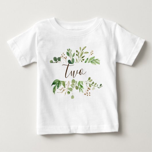 T-shirt Pour Bébé Enfant vert de deux ans (Devant)