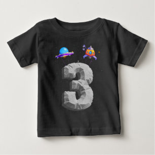 T-shirt Pour Bébé Enfants 3 ans Anniversaire Un astronaute Jeu Cadea