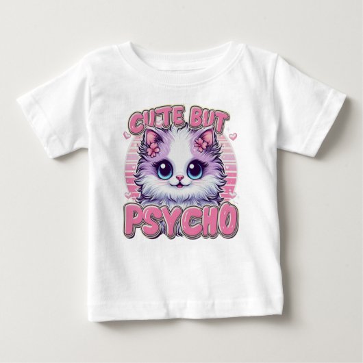 T-shirt Pour Bébé Enfants mignons mais psycho (Devant)