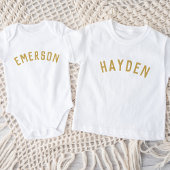 T-shirt Pour Bébé Enfants Nom personnalisé Tee | Doré