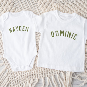 T-shirt Pour Bébé Enfants Nom personnalisé Tee Olive