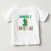 T-shirt Pour Bébé Enfants Premier Noël Gingerpain Nom Funny (Devant)