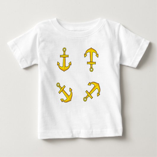 T-shirt Pour Bébé Ensemble d'Ancres en bateau doré (Devant)