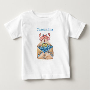 T-shirt Pour Bébé Enveloppe marine Crabe mou, Phare des vagues