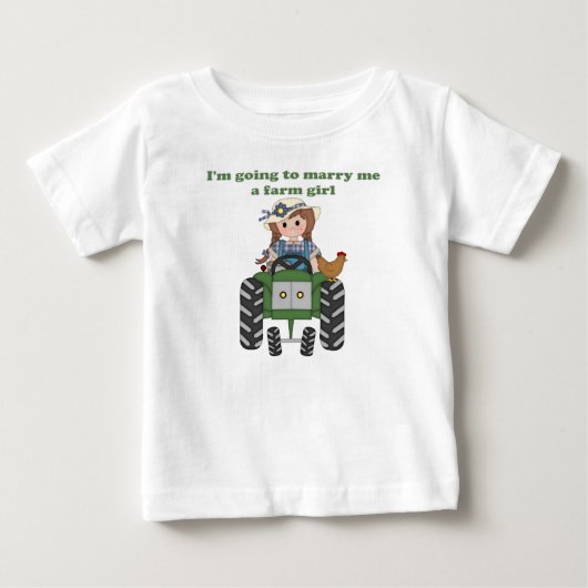 T-shirt Pour Bébé Épouse-moi fermière (Devant)
