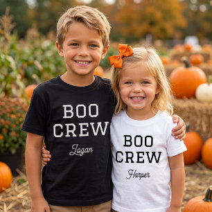 T-shirt Pour Bébé Équipage Boo Halloween avec monogramme
