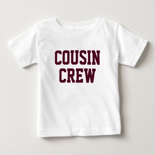 T-shirt Pour Bébé Équipage Cousin | Burgundy Matching Kids (Devant)
