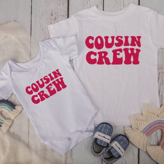 T-shirt Pour Bébé Équipage Cousin | Famille Fuchsia Matching
